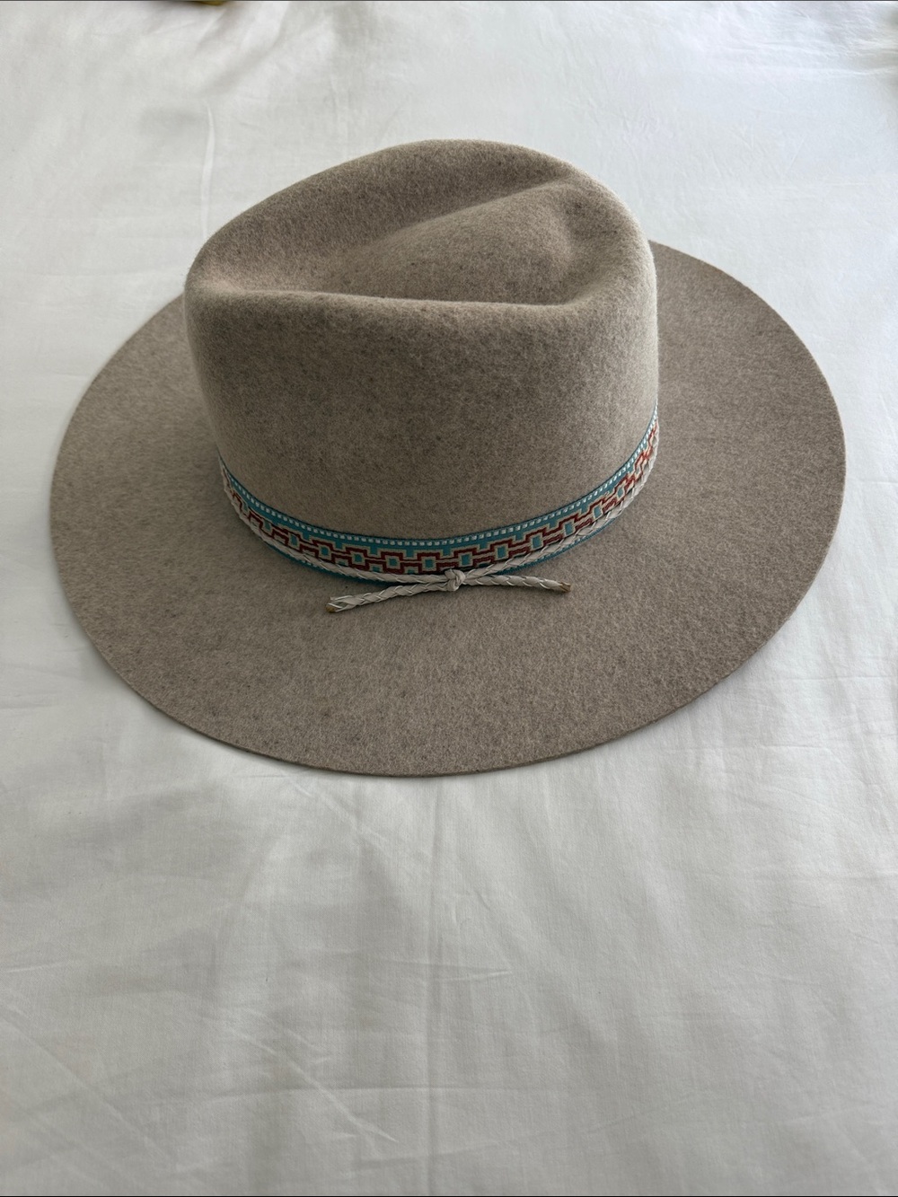 American Hatmakers Taupe Wide Brim Wool Felt Hat